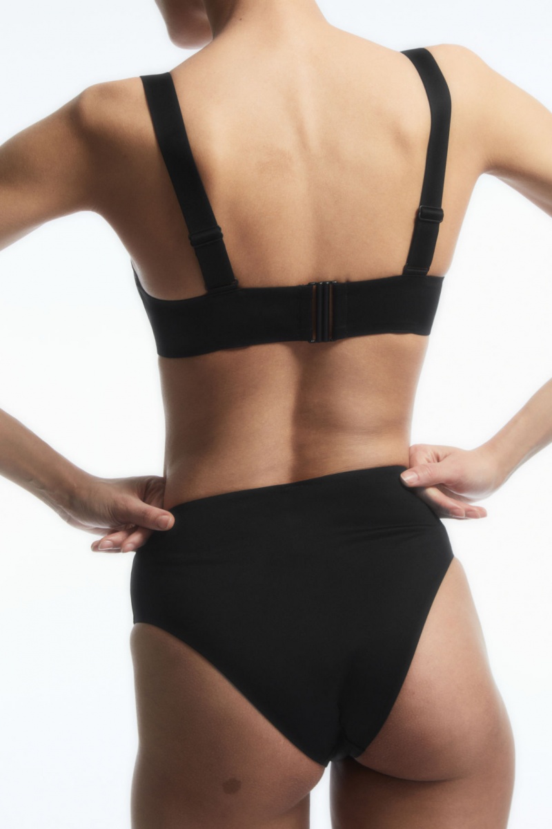 Women's COS Scoop Underwired Bikini Swimwear Black NZ-45HQMYGSJ