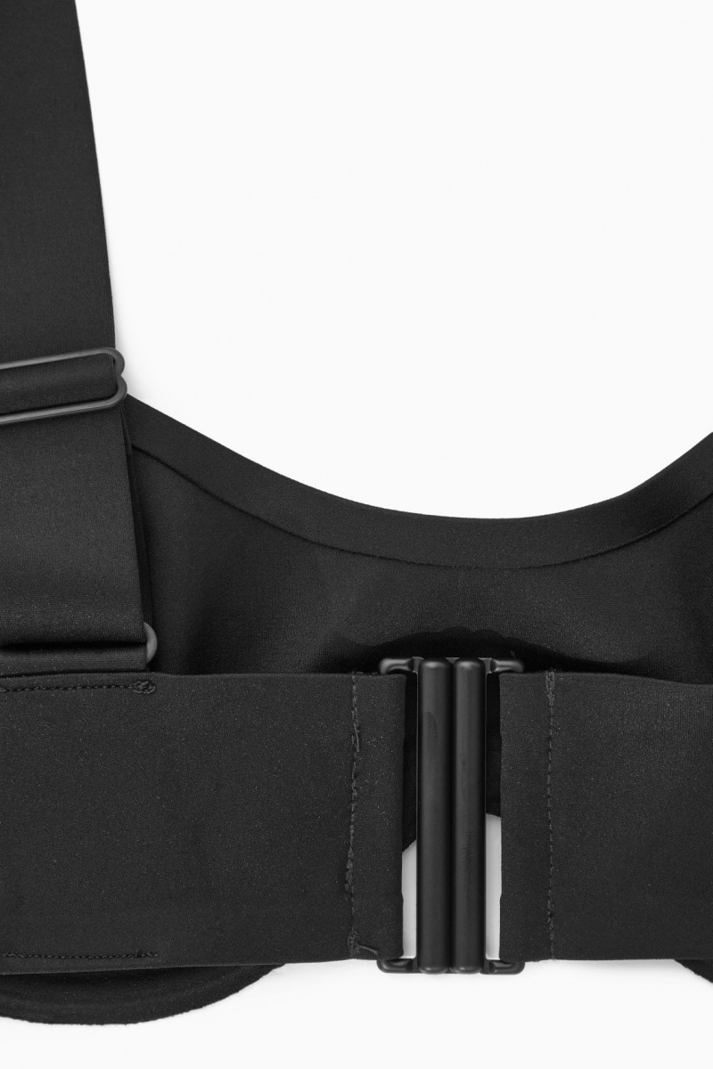 Women's COS Scoop Underwired Bikini Swimwear Black NZ-45HQMYGSJ