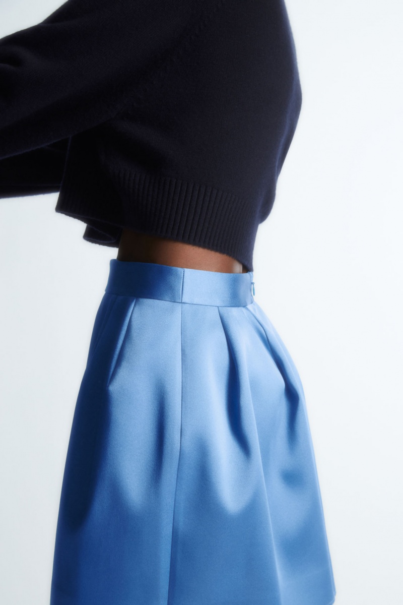 Women's COS Sculpted Mini Skirt Blue NZ-38KRFPXZO