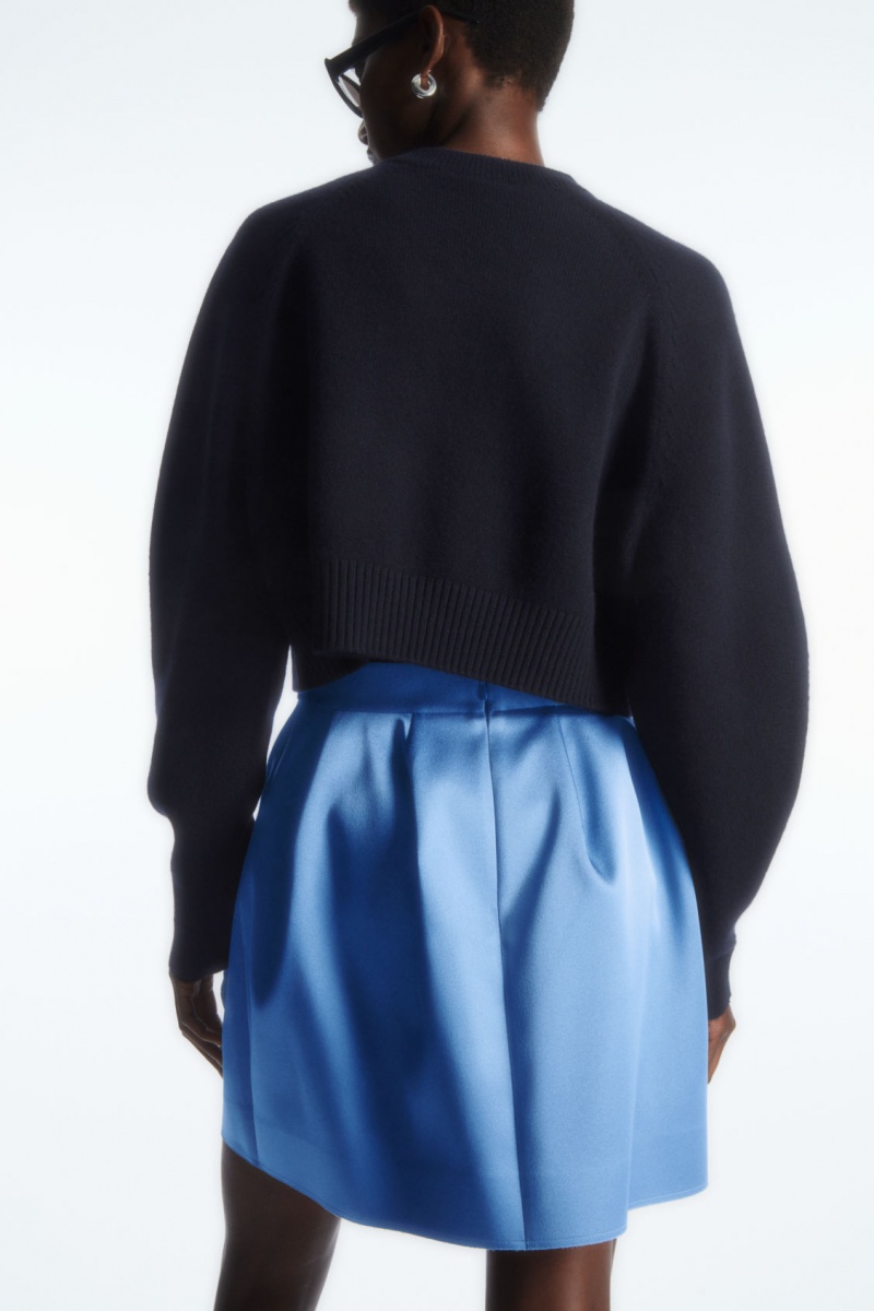 Women's COS Sculpted Mini Skirt Blue NZ-38KRFPXZO