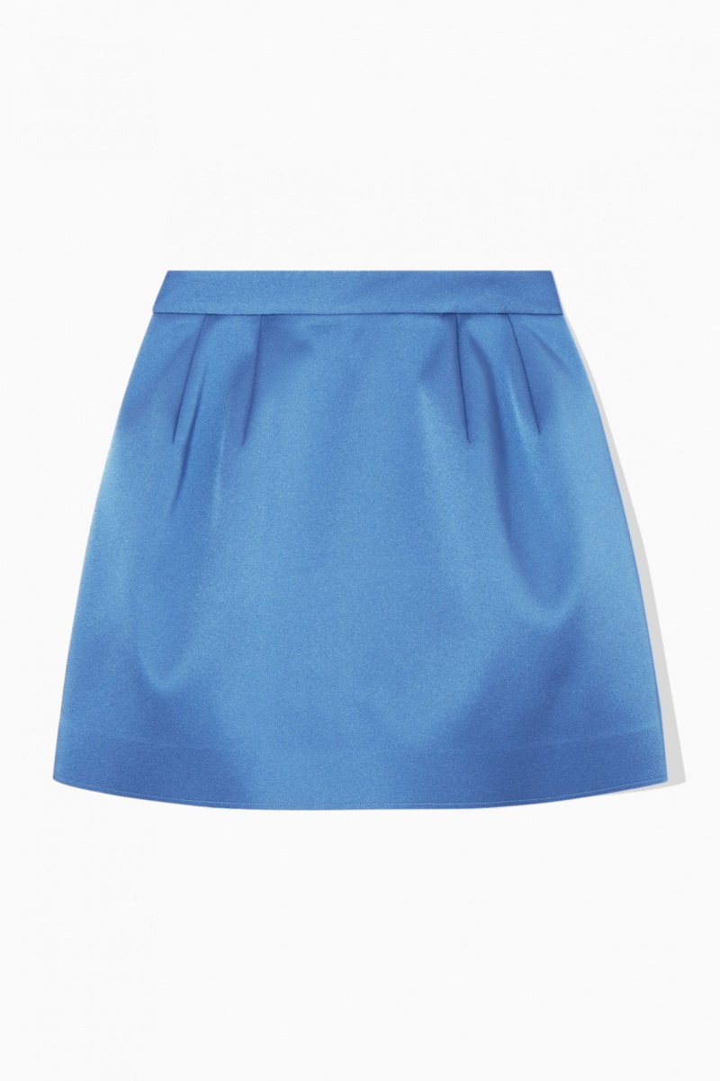 Women's COS Sculpted Mini Skirt Blue NZ-38KRFPXZO