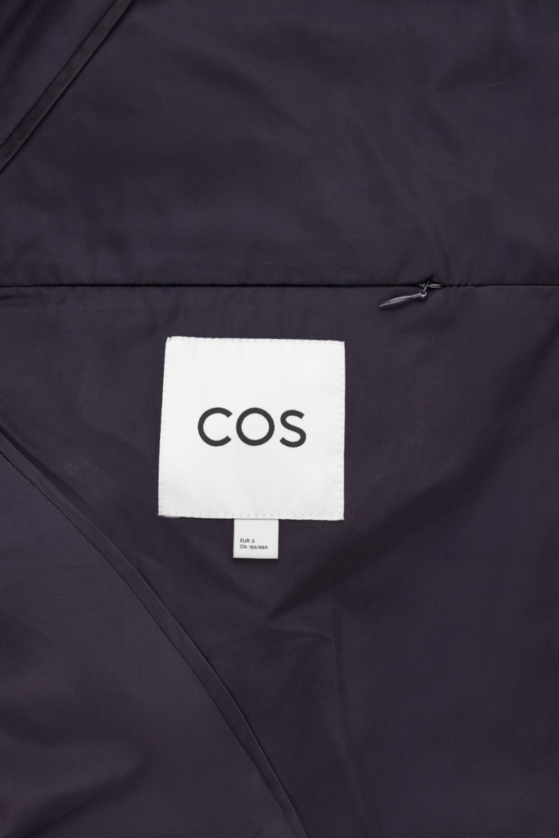 Women's COS Shawl-Collar Puffer Jackets Navy NZ-69PZHKQLG