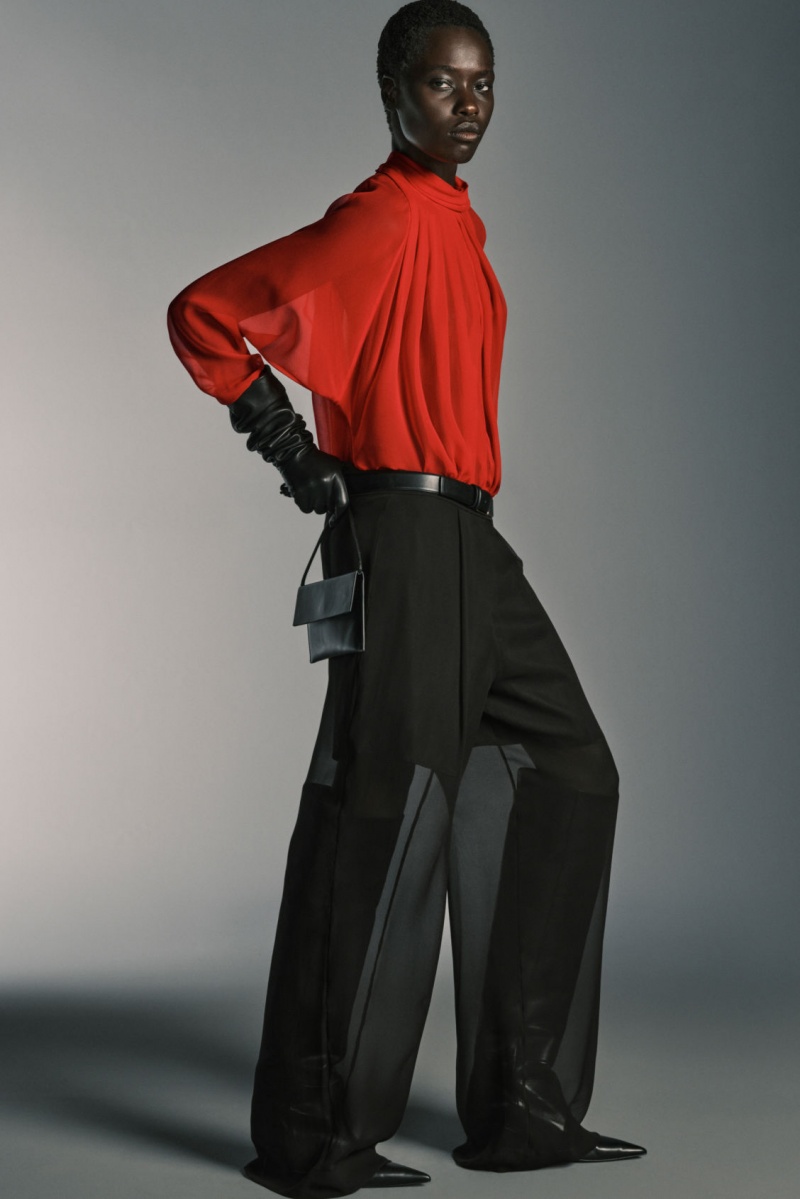 Women's COS Sheer Silk Pants Black NZ-61TQYGUCN