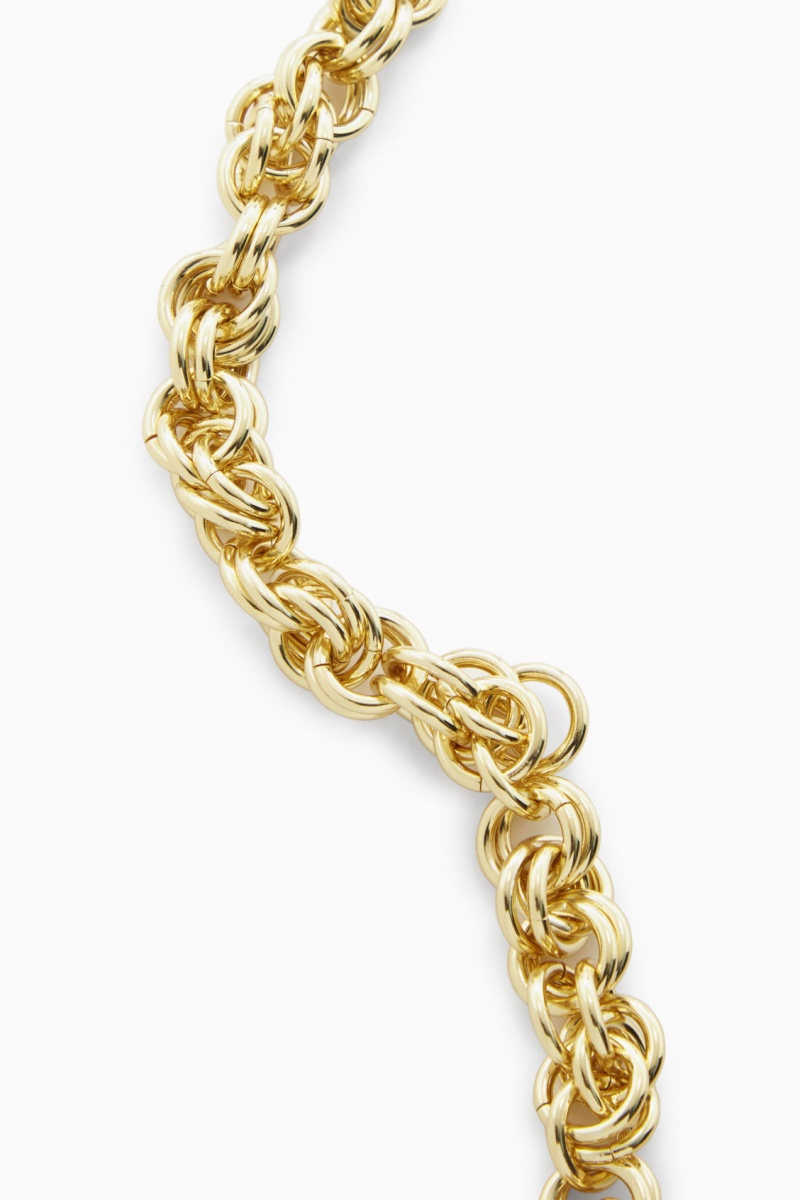 Women's COS Short Rope Chain Necklace Gold NZ-72MCISGDP