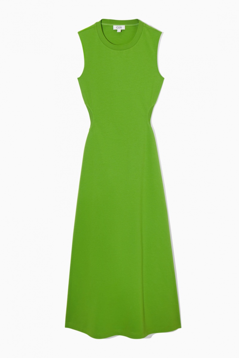 Women's COS Sleeveless Cutout Maxi Dress Green NZ-39MTHYQPV