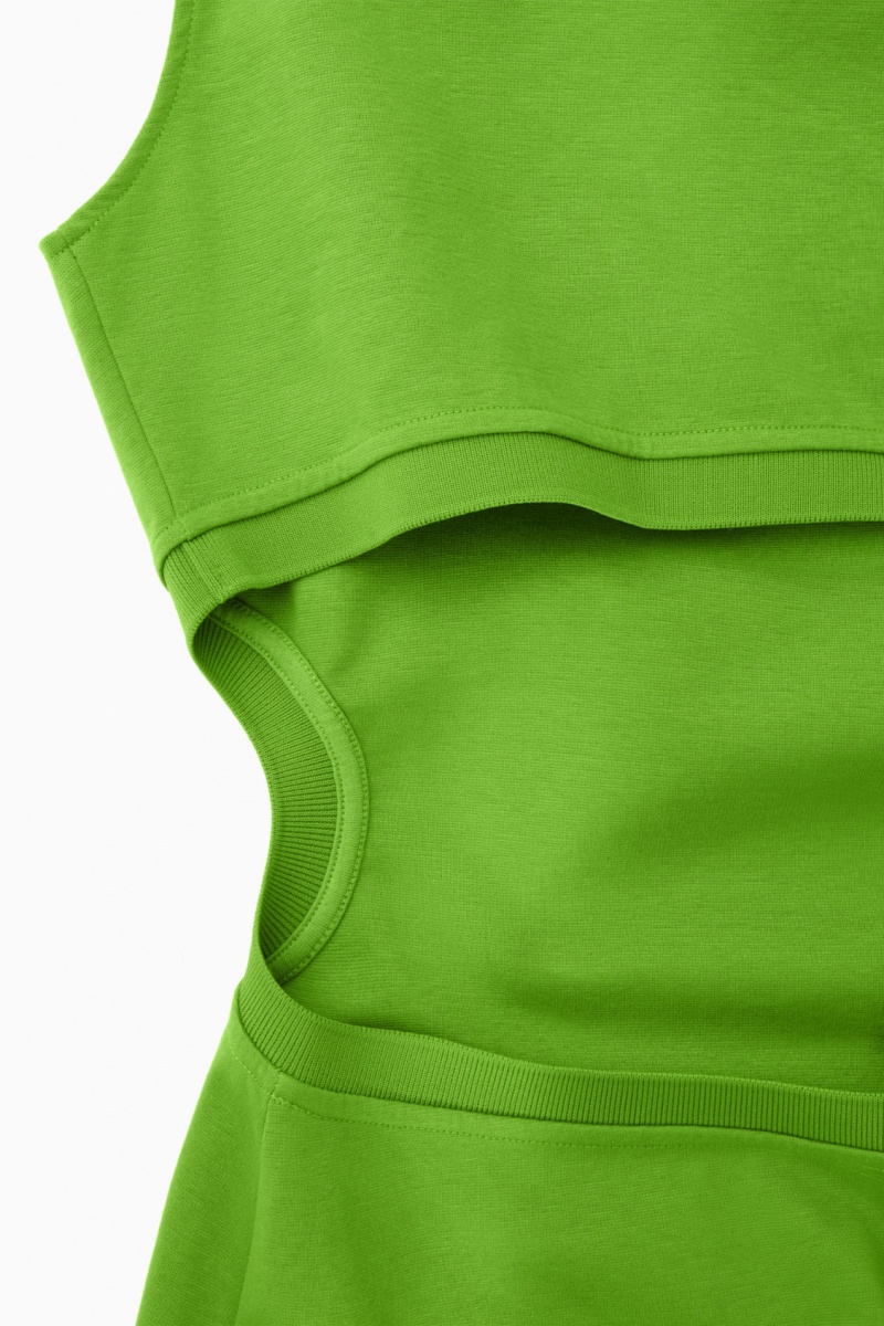Women's COS Sleeveless Cutout Maxi Dress Green NZ-39MTHYQPV