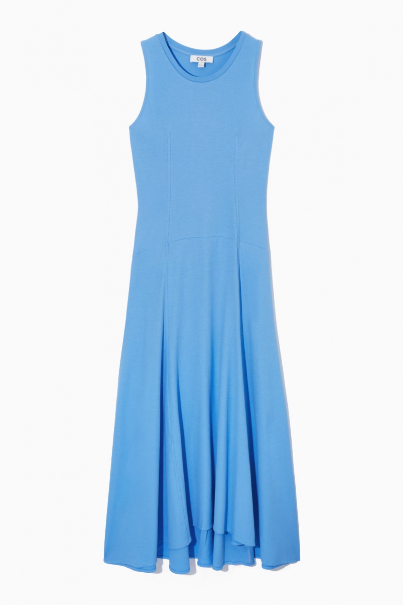 Women's COS Sleeveless Dropped-Waist Maxi Dress Light Blue NZ-73XWOFDIJ