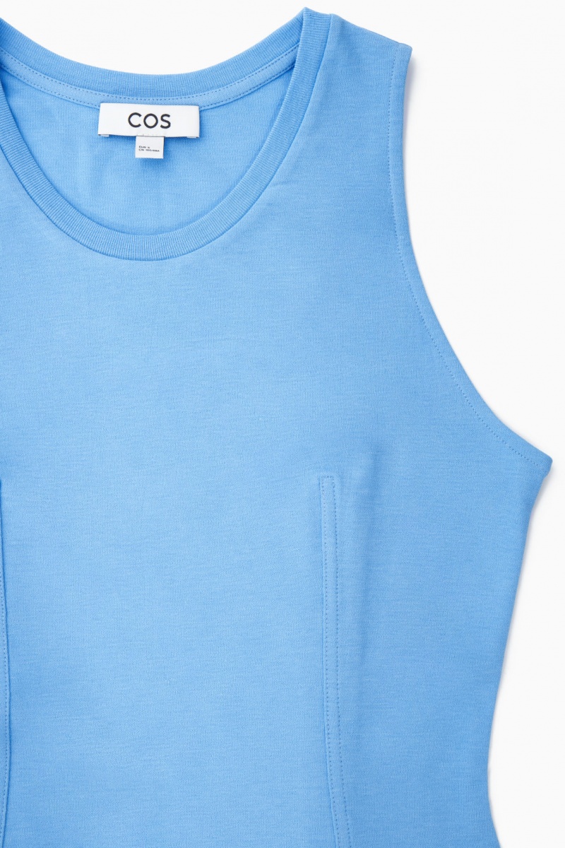 Women's COS Sleeveless Dropped-Waist Maxi Dress Light Blue NZ-73XWOFDIJ