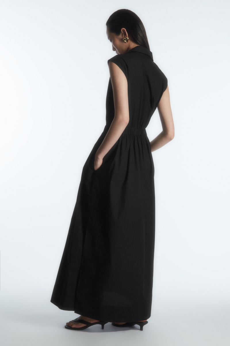 Women's COS Sleeveless Midi Dress Black NZ-57PGYEDOJ