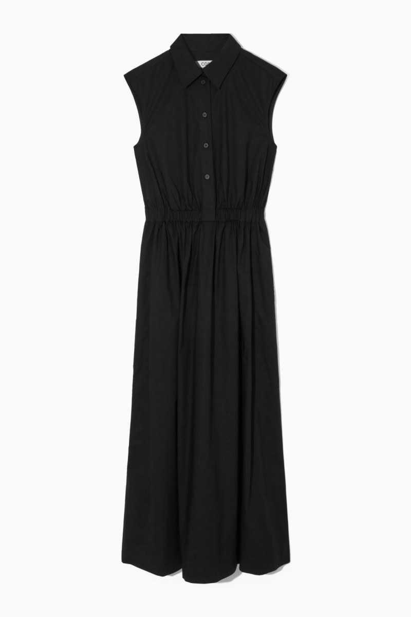Women's COS Sleeveless Midi Dress Black NZ-57PGYEDOJ