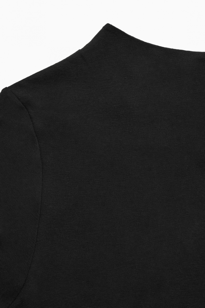 Women's COS Slim-Fit High-Neck Tops Black NZ-53KXVJQNB