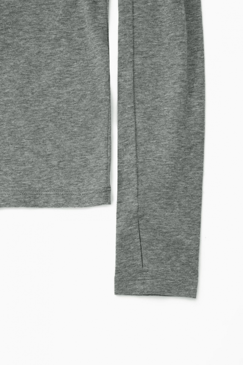 Women's COS Slim-Fit Long-Sleeve Tops Dark Grey NZ-98CKXVNTH