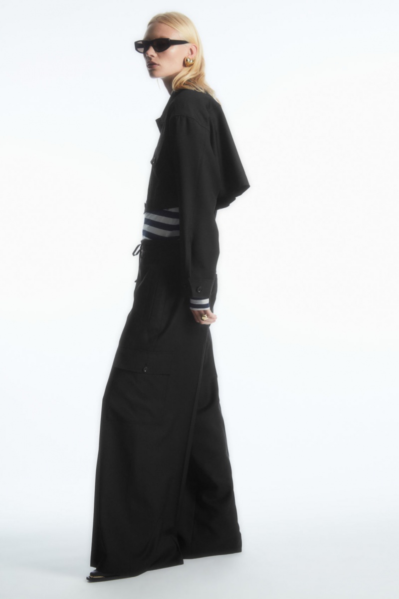 Women's COS Slim-Fit Long-Sleeve Tops Navy NZ-48UPDMWIG