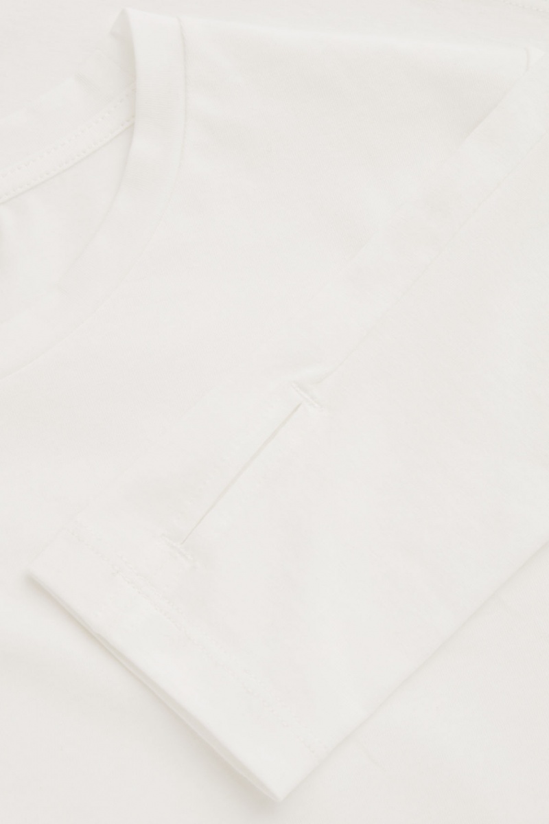 Women's COS Slim-Fit Long-Sleeve Tops White NZ-76WLKUDNC