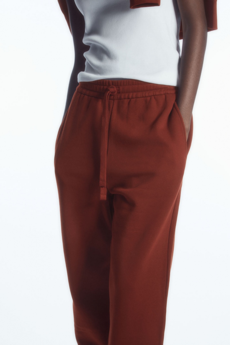 Women's COS Slim-Leg Elasticated Joggers Brown NZ-63KLGHWTD