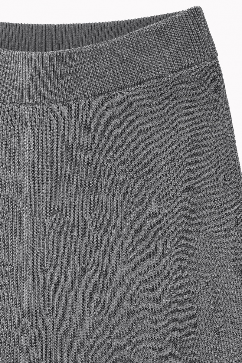 Women's COS Sparkly Ribbed-Knit Maxi Skirt Dark Grey NZ-92QHWOGCE