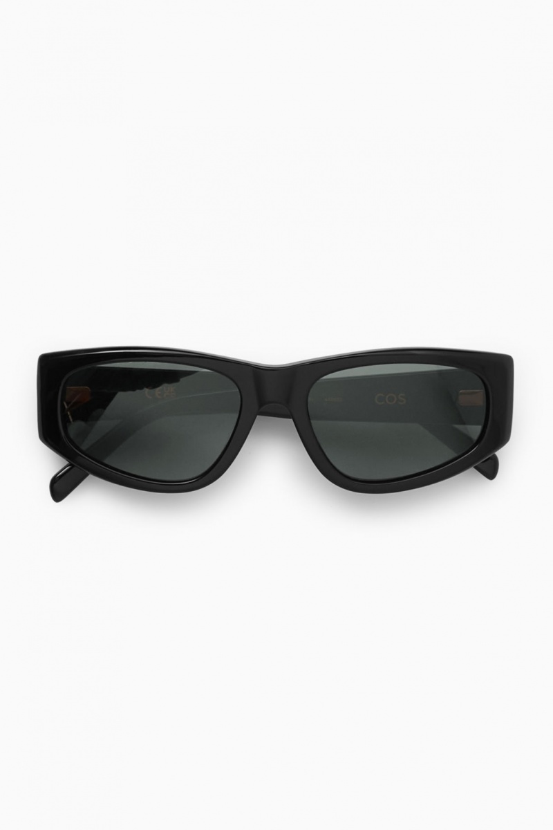 Women's COS Sporty Rectangle-Frame Sunglasses Black NZ-57HFTCDMP