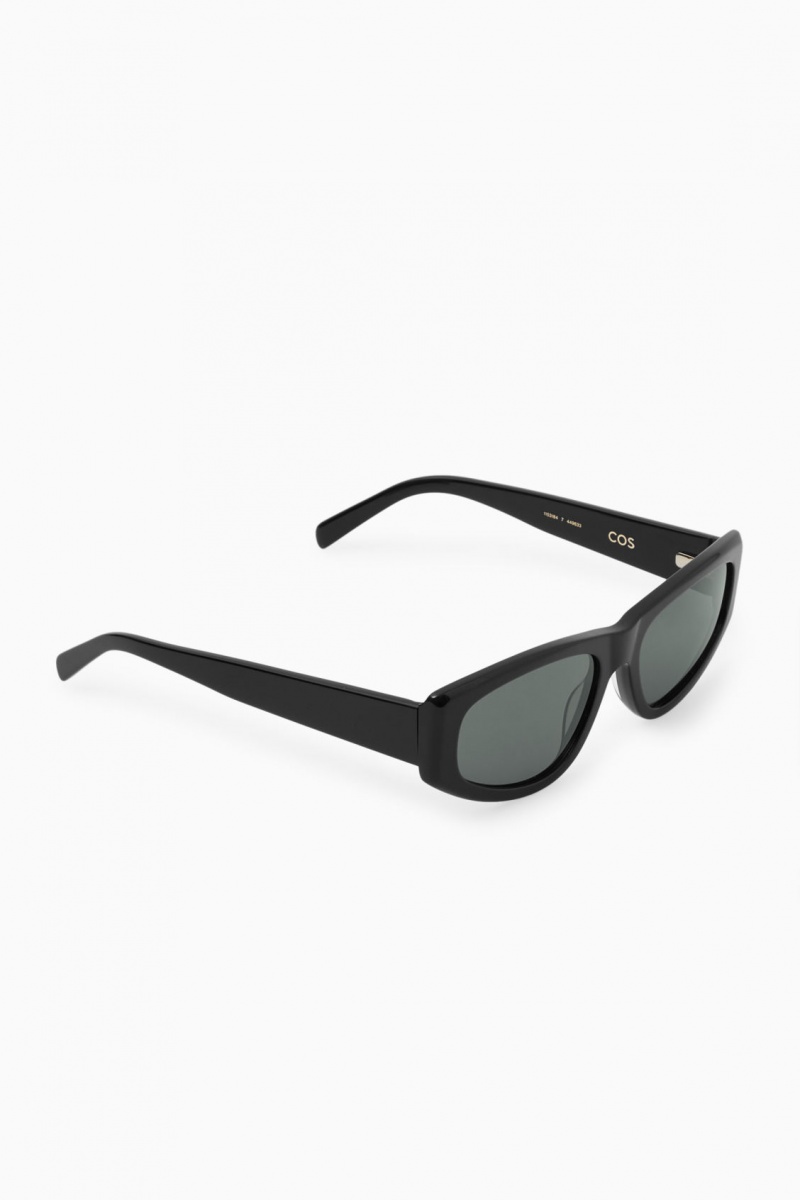 Women's COS Sporty Rectangle-Frame Sunglasses Black NZ-57HFTCDMP