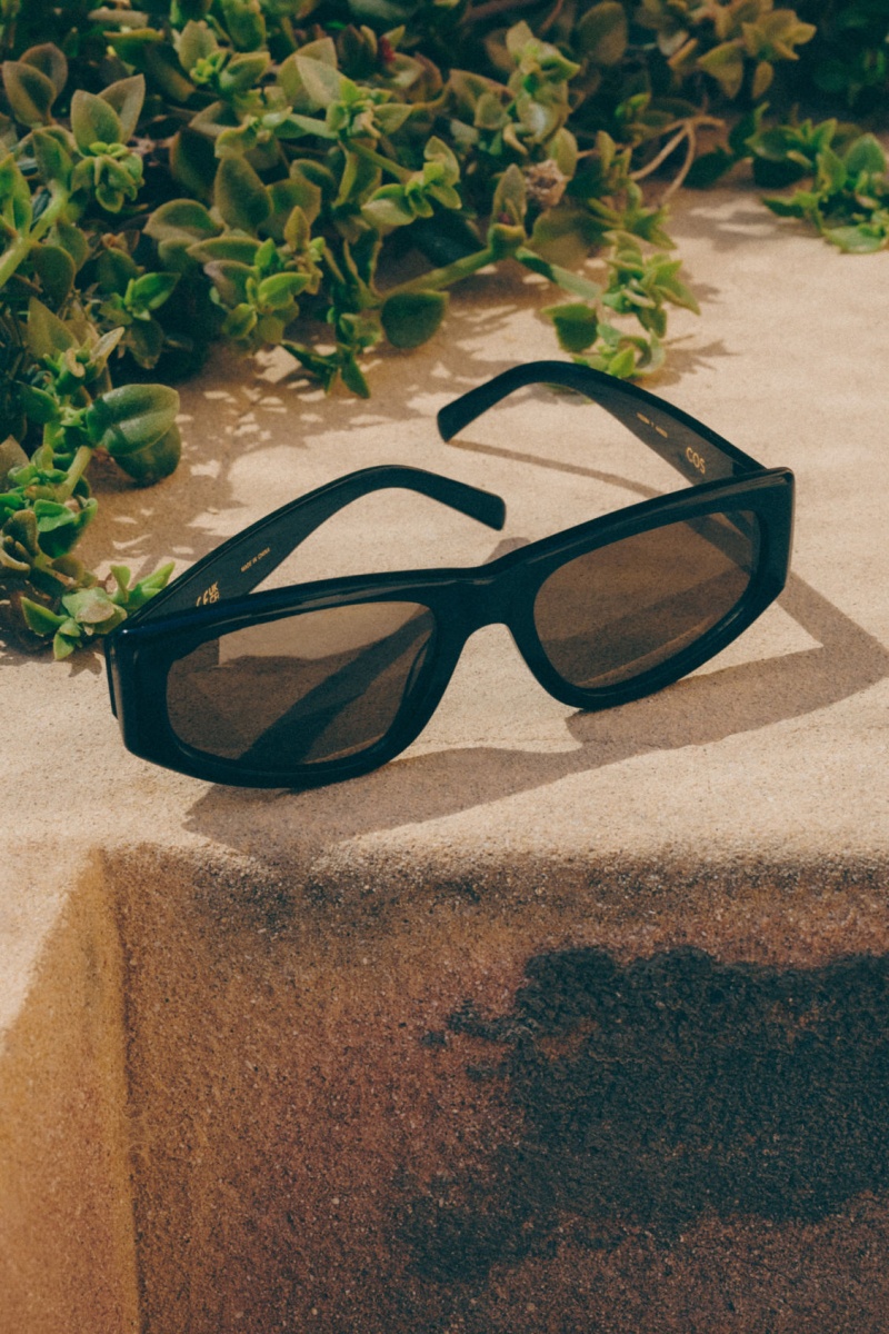 Women's COS Sporty Rectangle-Frame Sunglasses Black NZ-38VCJNZKX