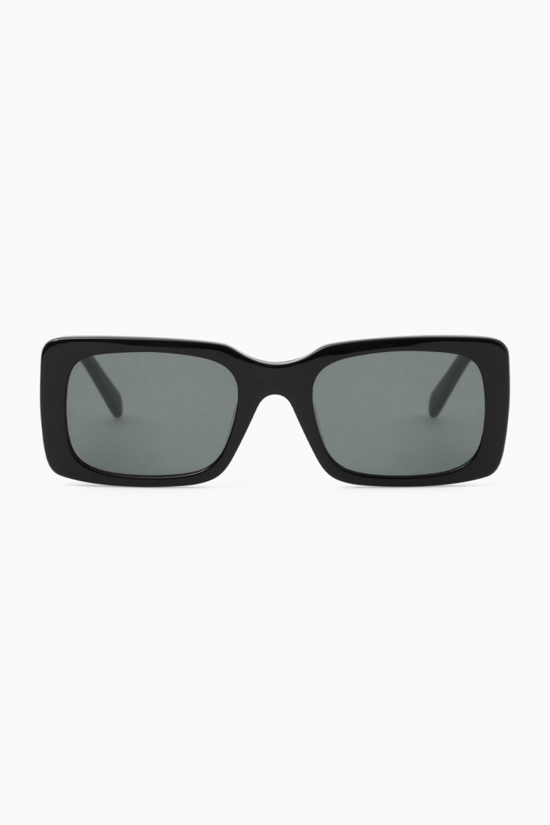 Women's COS Square-Frame Acetate Sunglasses Black NZ-12RMWVIXU