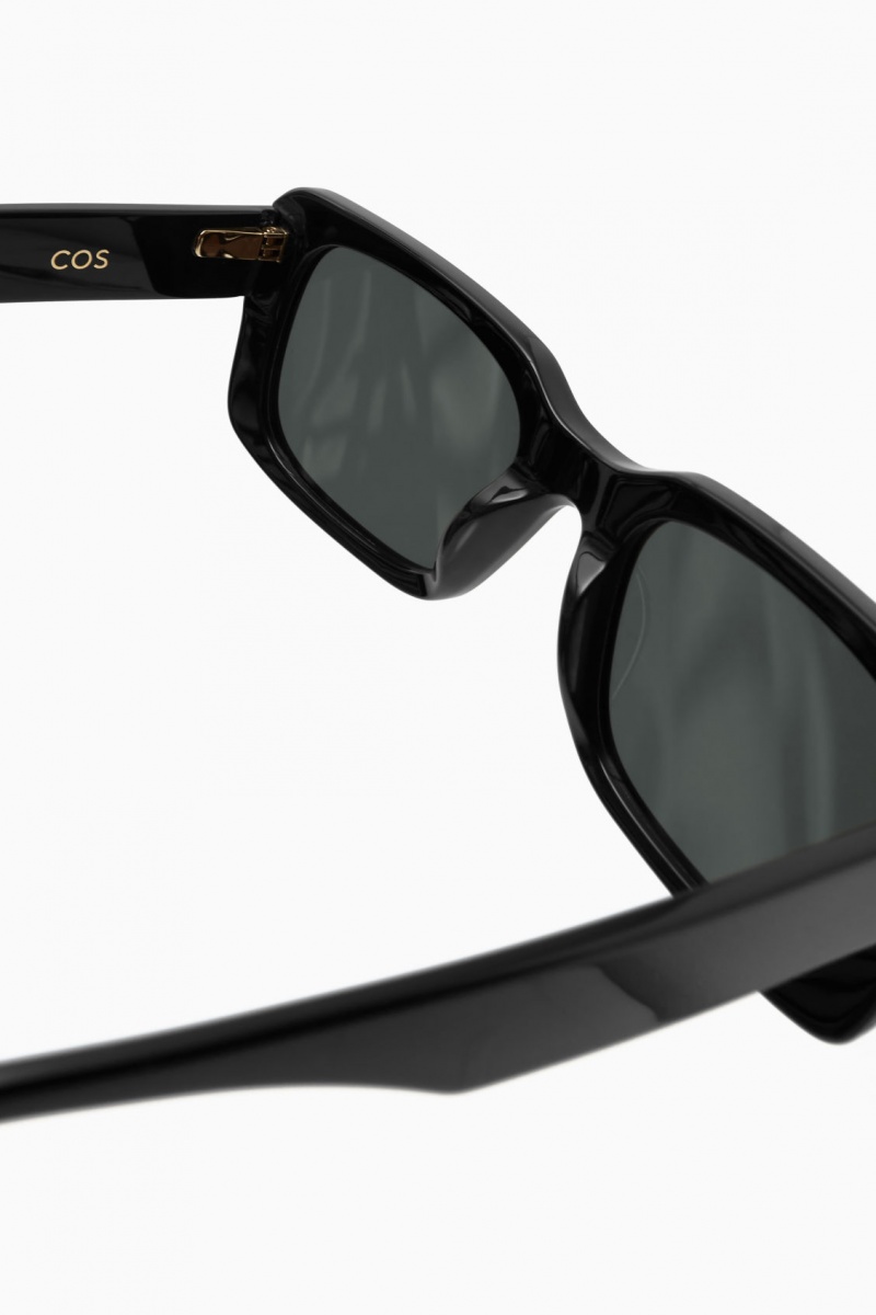 Women's COS Square-Frame Acetate Sunglasses Black NZ-12RMWVIXU
