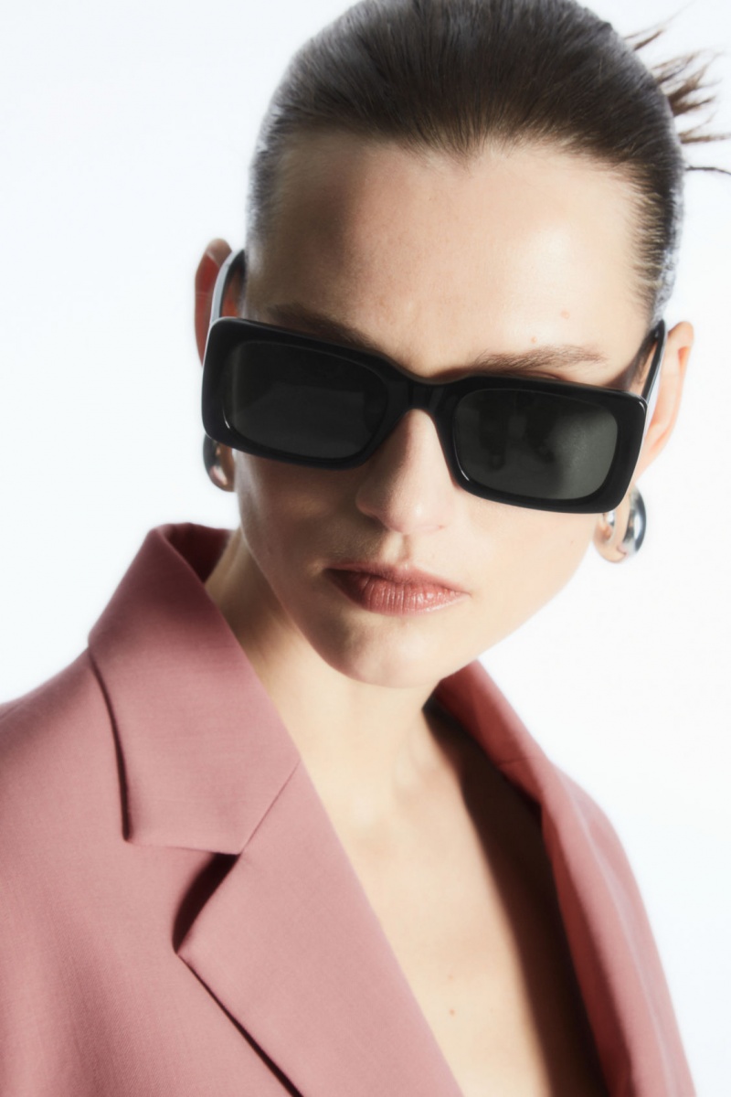 Women\'s COS Square-Frame Acetate Sunglasses Black NZ-12RMWVIXU