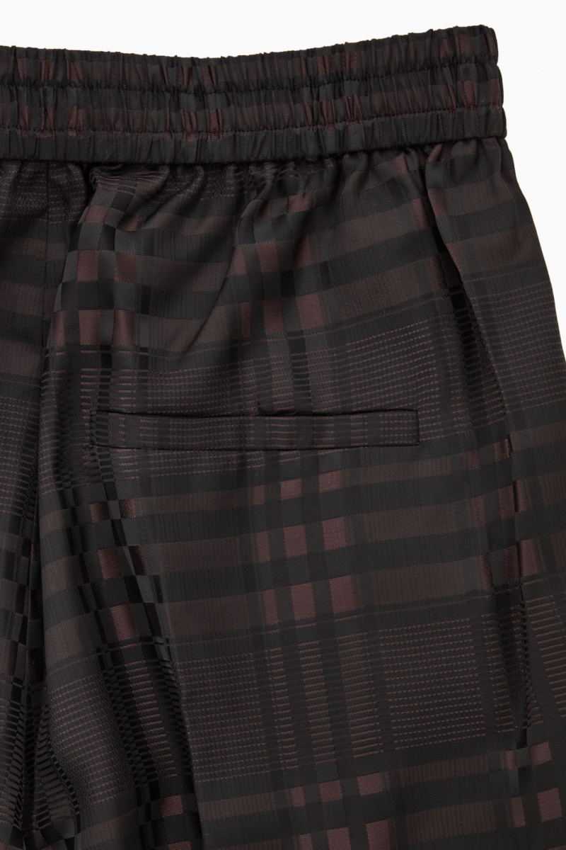 Women's COS Straight-Leg Checked Jacquard Pants Brown / Black NZ-28HGWSLYV