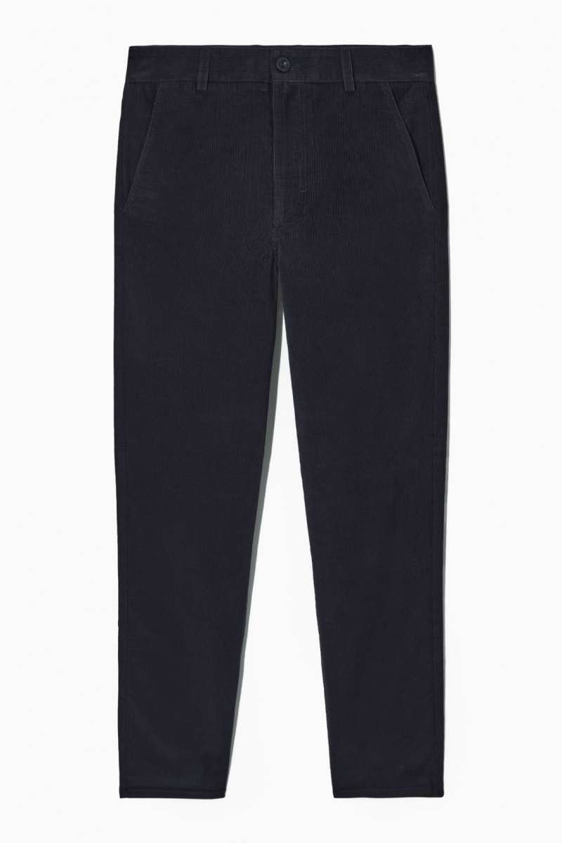 Women\'s COS Straight-Leg Corduroy Chino Pants Navy NZ-61UBQLWSX