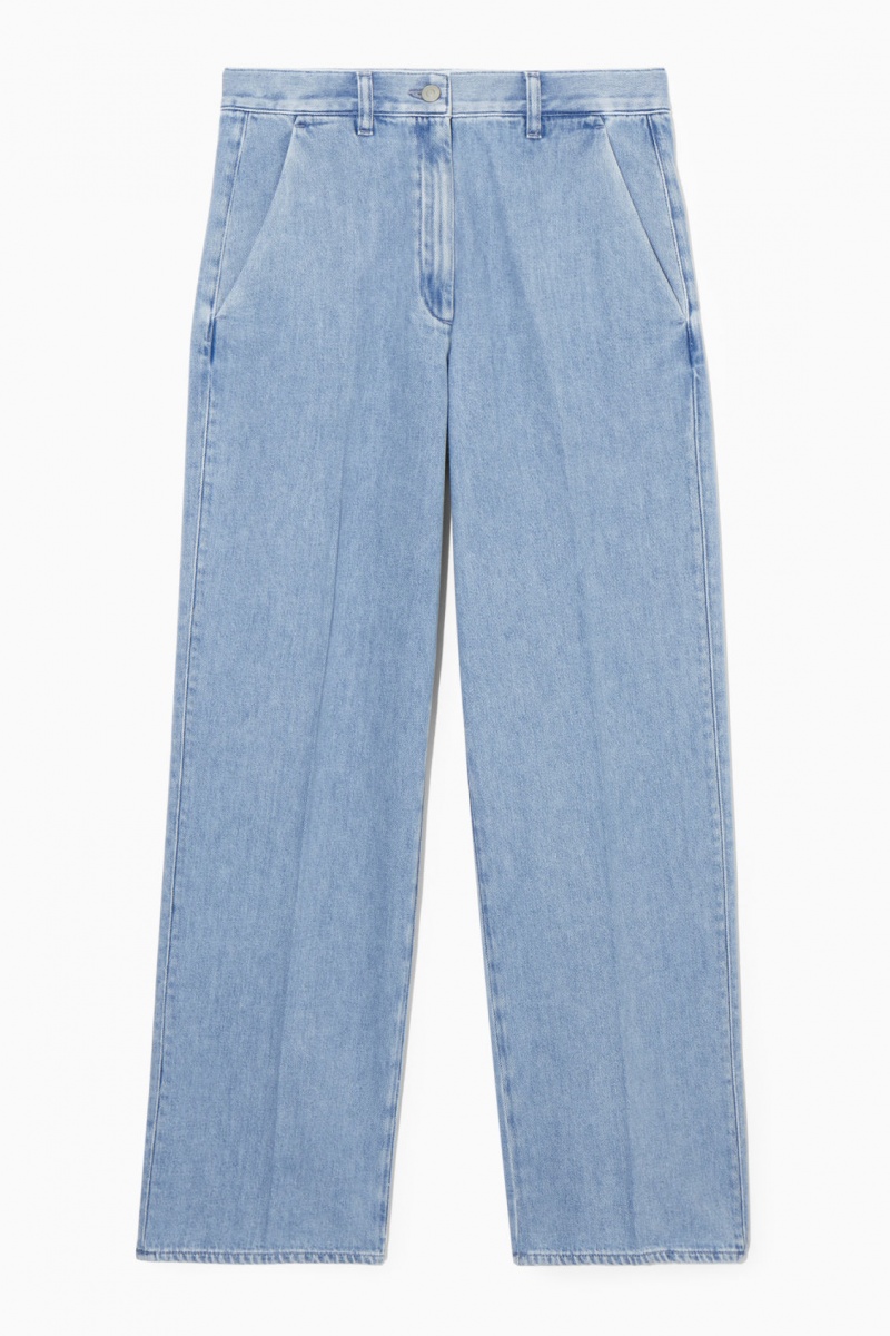 Women's COS Straight-Leg Denim Pants Light Blue NZ-68WLONXMR