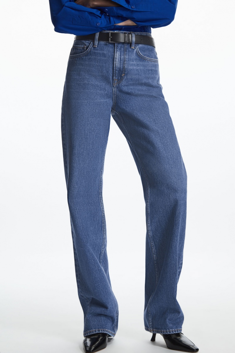 Women's COS Straight-Leg Non-Stretch Jeans Blue NZ-50QNFVECH