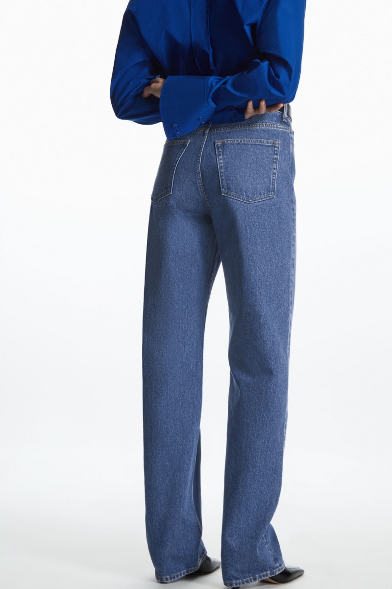 Women's COS Straight-Leg Non-Stretch Jeans Blue NZ-50QNFVECH
