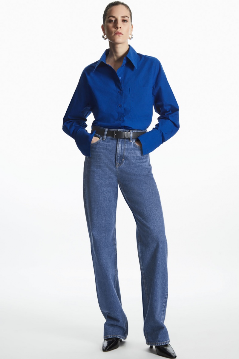 Women's COS Straight-Leg Non-Stretch Jeans Blue NZ-50QNFVECH