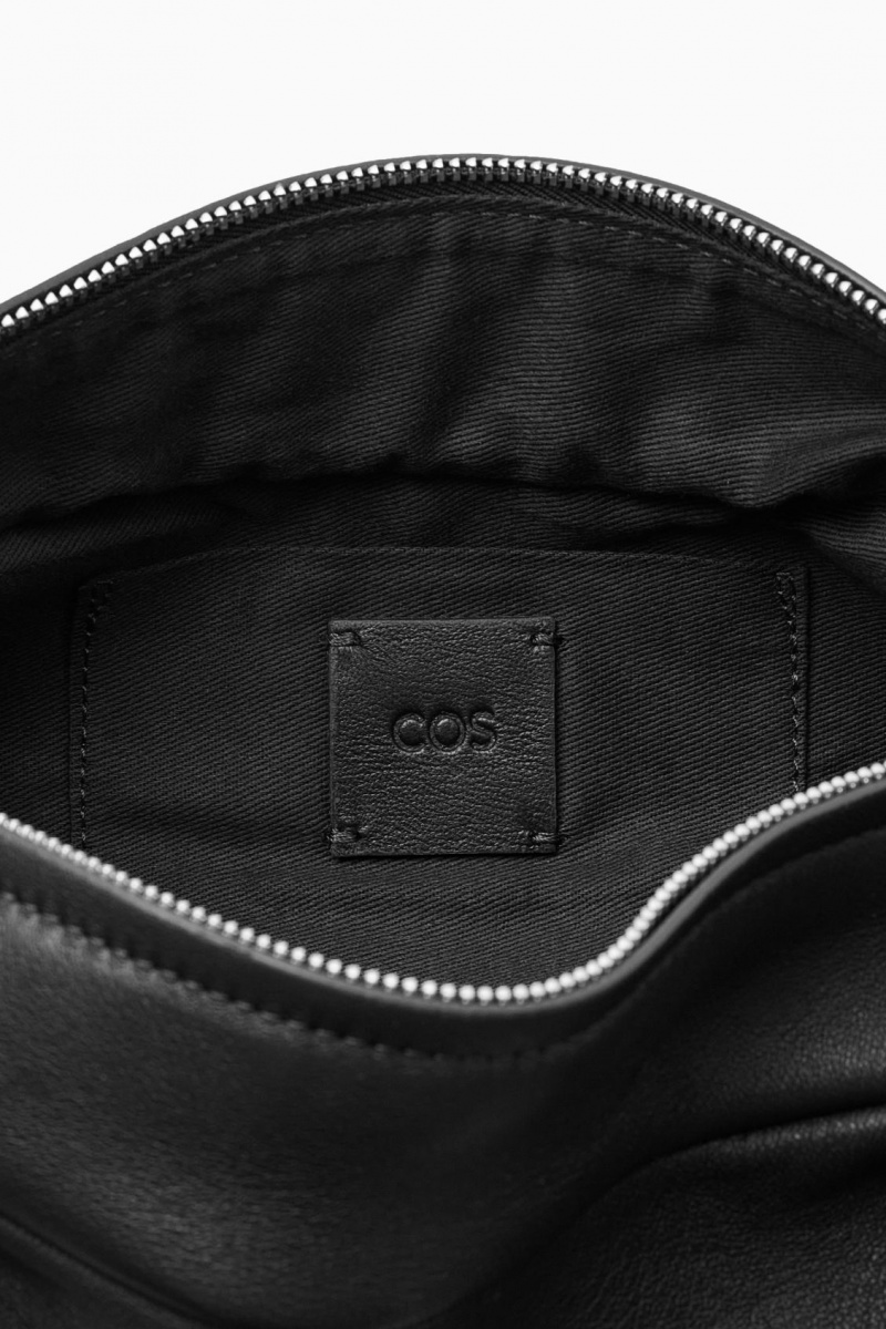 Women's COS Swing Crossbody Leather Crossbody Bag Black NZ-65LXBSTMG