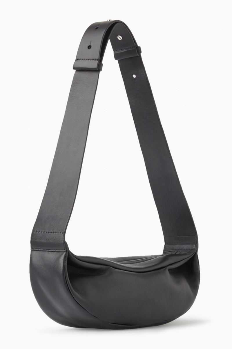 Women's COS Swing Crossbody Leather Crossbody Bag Black NZ-65LXBSTMG