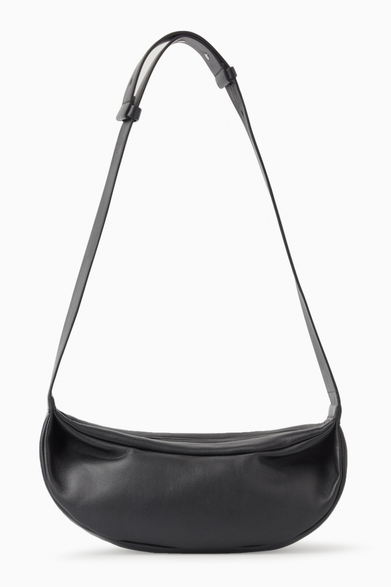 Women's COS Swing Crossbody Leather Crossbody Bag Black NZ-65LXBSTMG