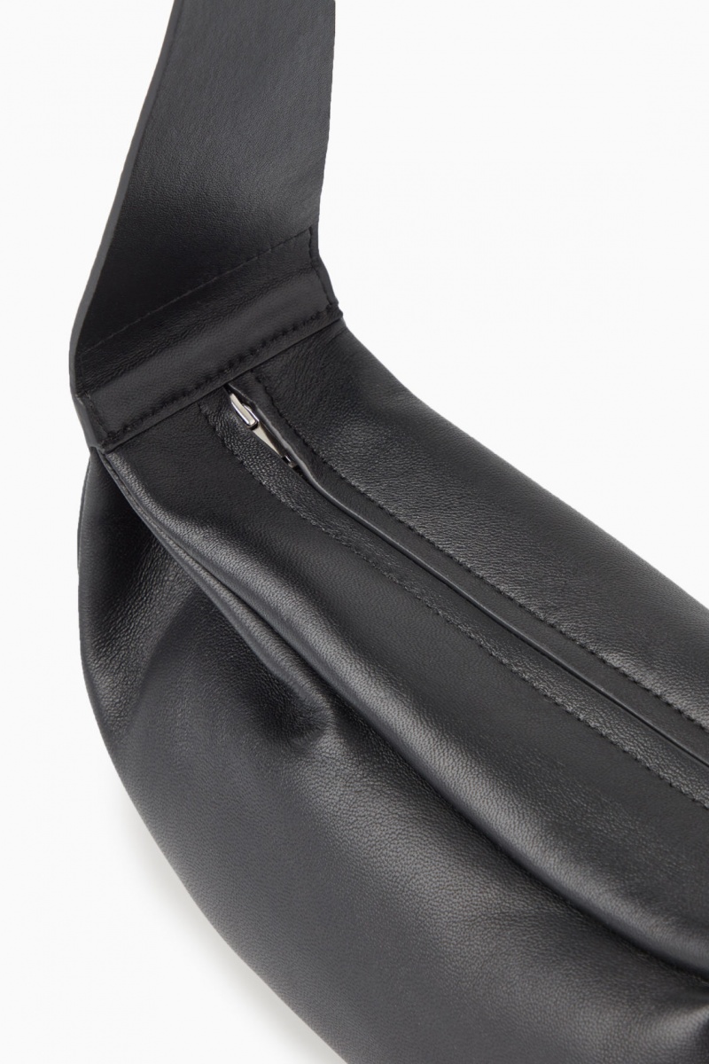 Women's COS Swing Crossbody Leather Crossbody Bag Black NZ-65LXBSTMG