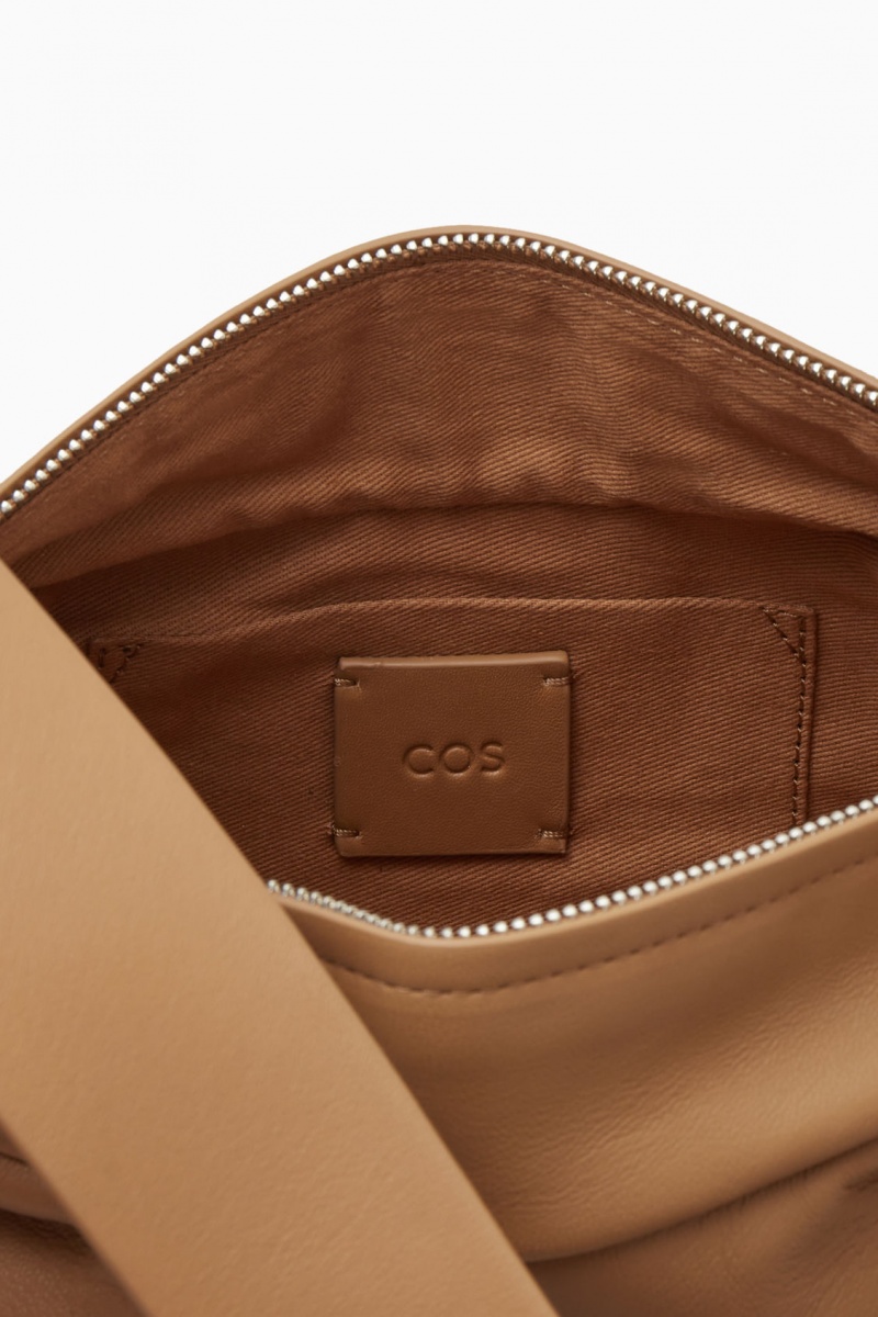 Women's COS Swing Crossbody Leather Crossbody Bag Beige NZ-02MUBLEGJ