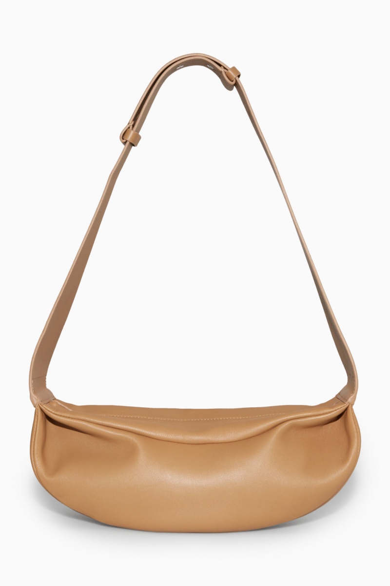 Women's COS Swing Crossbody Leather Crossbody Bag Beige NZ-02MUBLEGJ