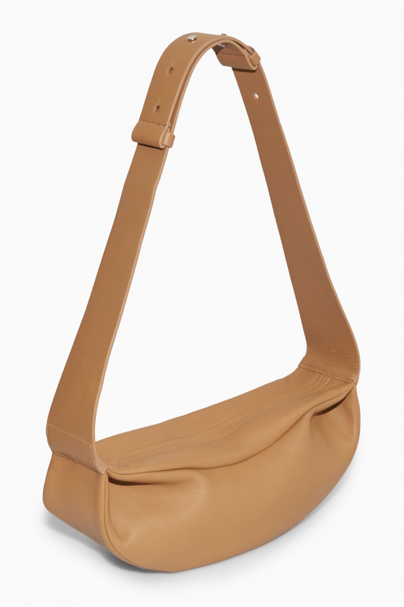 Women's COS Swing Crossbody Leather Crossbody Bag Beige NZ-02MUBLEGJ