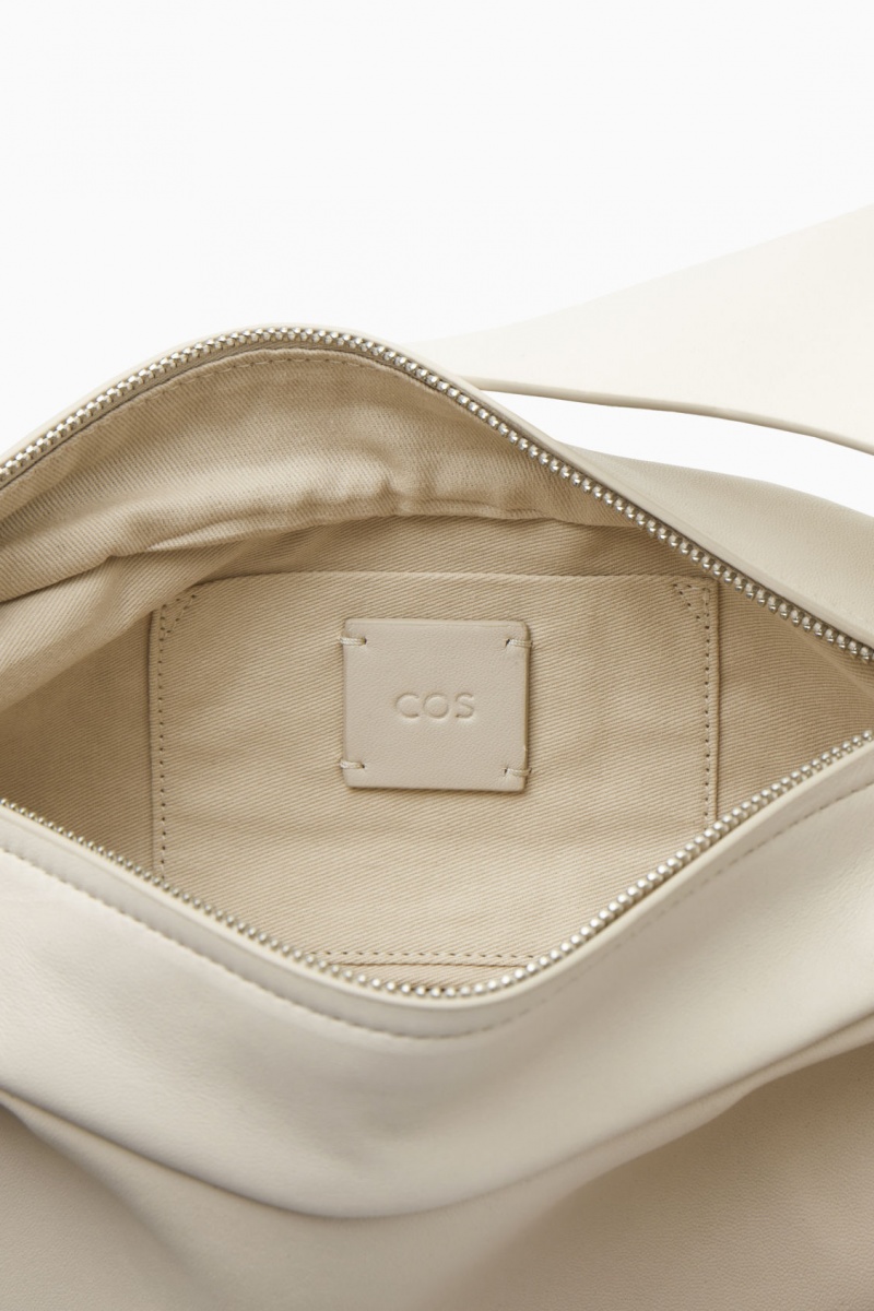 Women's COS Swing Crossbody Leather Crossbody Bag Cream NZ-37XCOETIJ