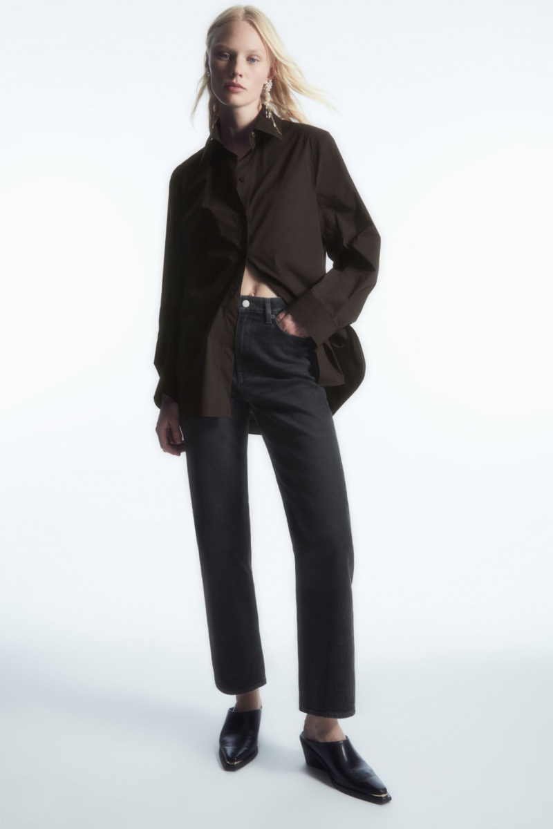Women's COS Symmetry Straight Jeans Black NZ-16XEULAKD