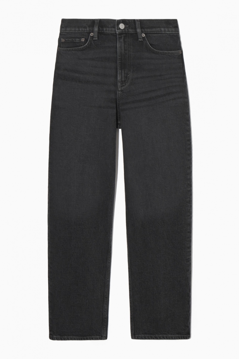 Women's COS Symmetry Straight Jeans Black NZ-16XEULAKD