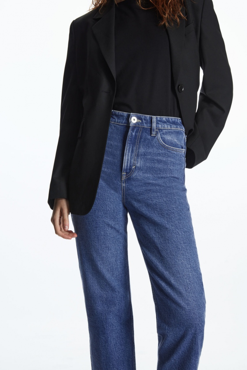 Women's COS Symmetry Straight Jeans Blue NZ-20HBYGVUR