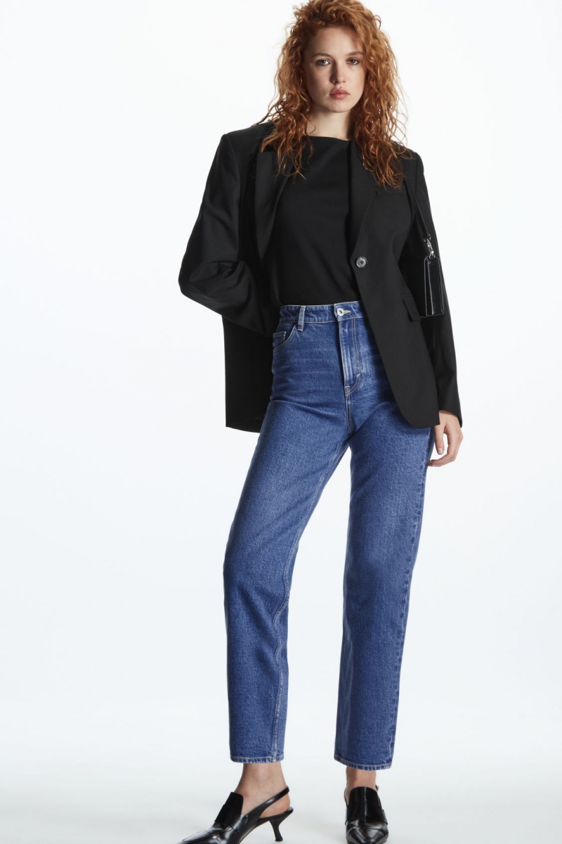 Women\'s COS Symmetry Straight Jeans Blue NZ-20HBYGVUR