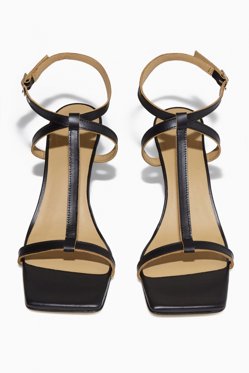 Women's COS T-Bar Heeled Sandals Black NZ-40ITSKDLH
