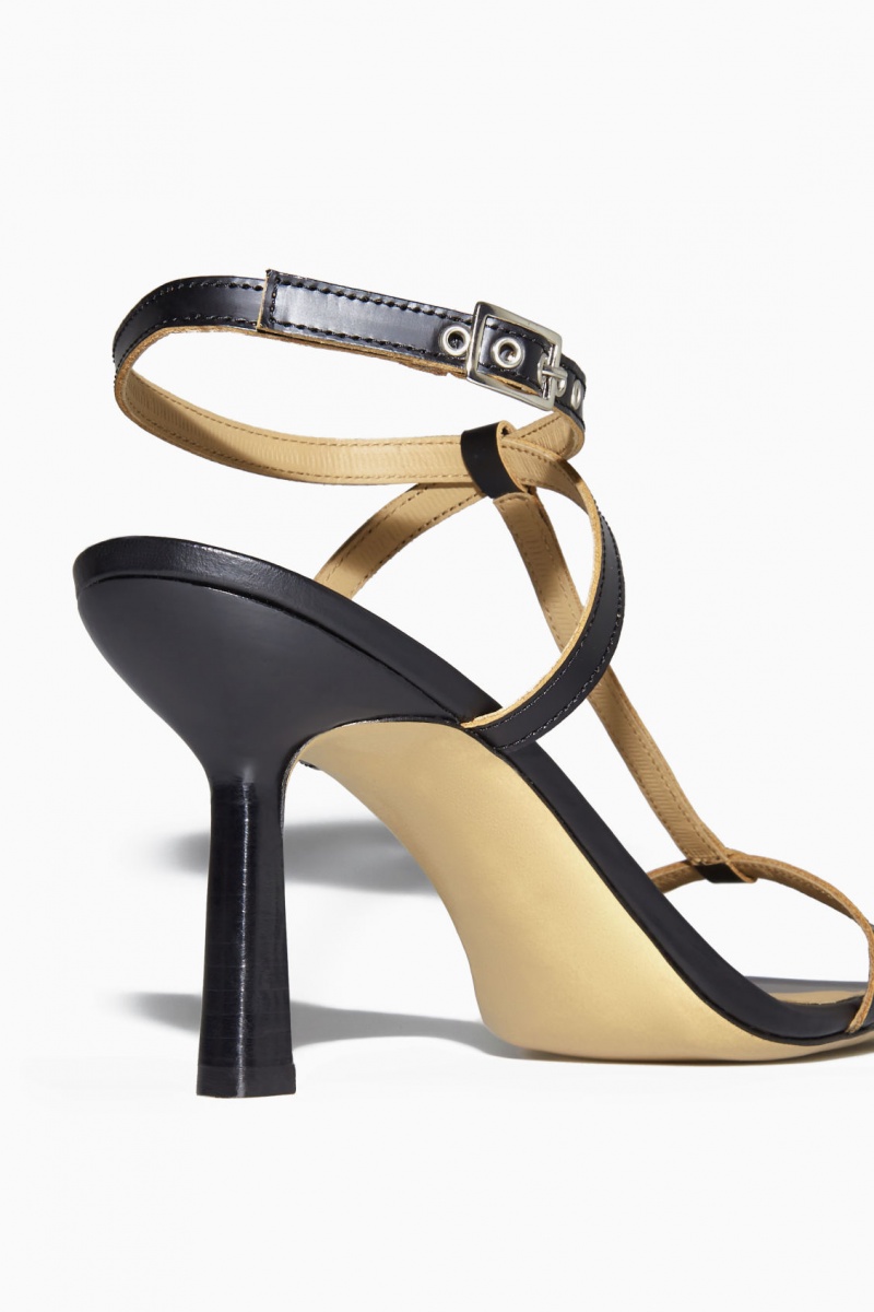 Women's COS T-Bar Heeled Sandals Black NZ-40ITSKDLH