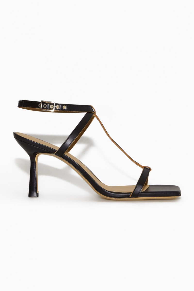 Women\'s COS T-Bar Heeled Sandals Black NZ-40ITSKDLH