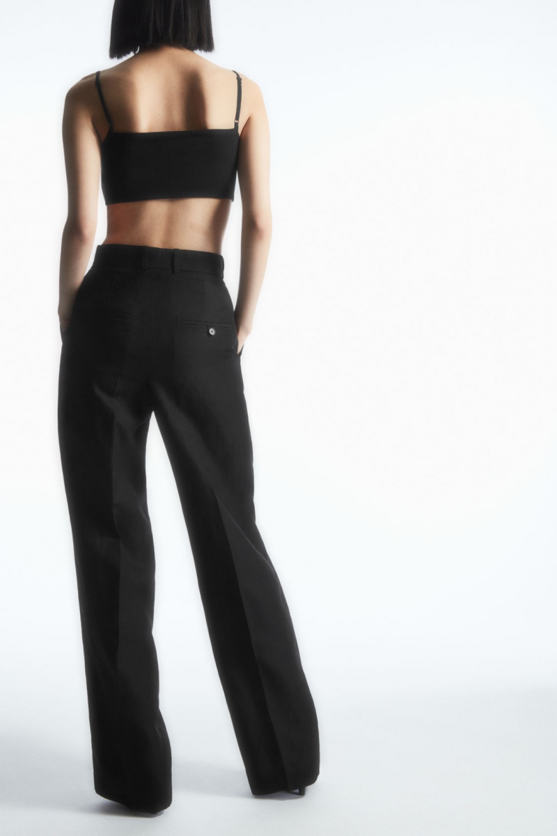 Women's COS Tailored Straight-Leg Pants Black NZ-56CYHIXUD