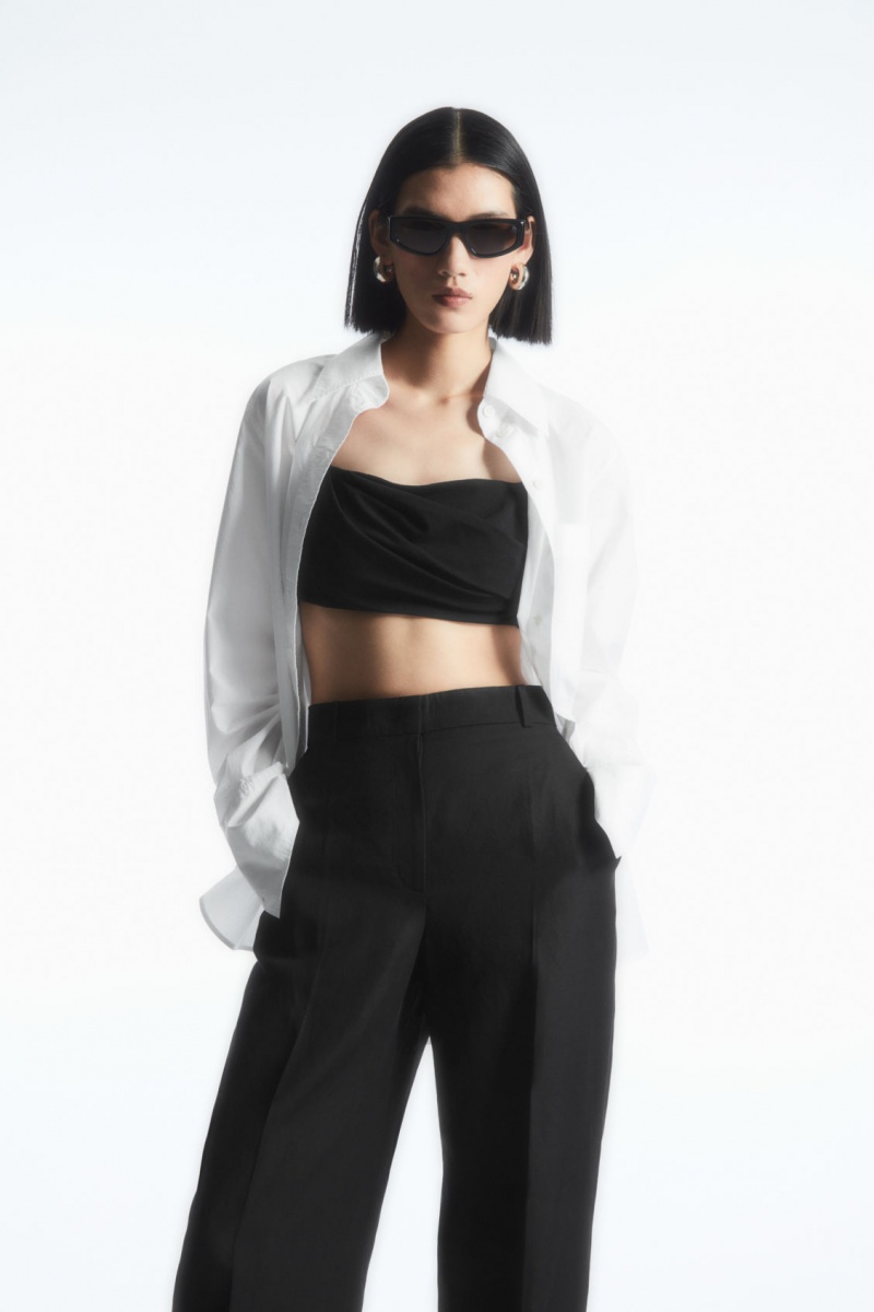 Women's COS Tailored Straight-Leg Pants Black NZ-56CYHIXUD
