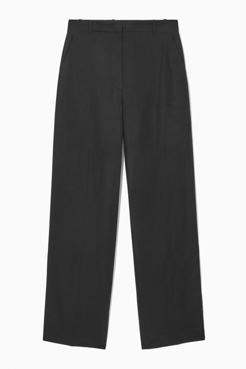 Women's COS Tailored Straight-Leg Pants Black NZ-56CYHIXUD
